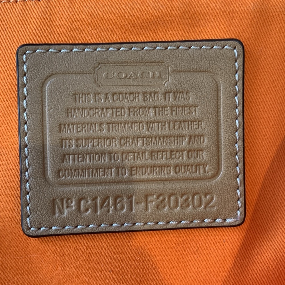 Beautiful Gently Loved Hadley Canvas Leather Trim Tote by COACH - Picture 8 of 10